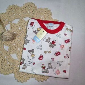 Body Gamisé blanco y rojo estampado