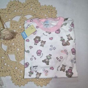 Body Gamisé blanco y rosa estampado